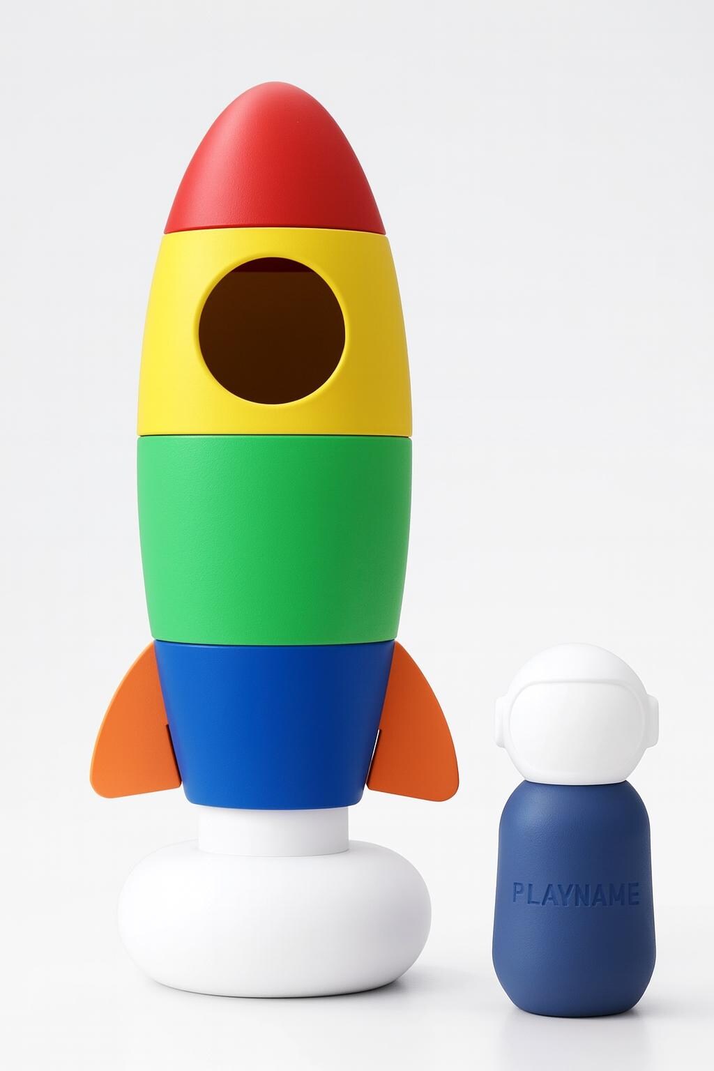 Montessori Rocket Stacking Toy with Spaceman: STEM Learning