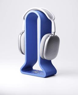 Headphone Stand with Catchall Tray: Desk Organizer for Gamers and catch all tray at the bottom.