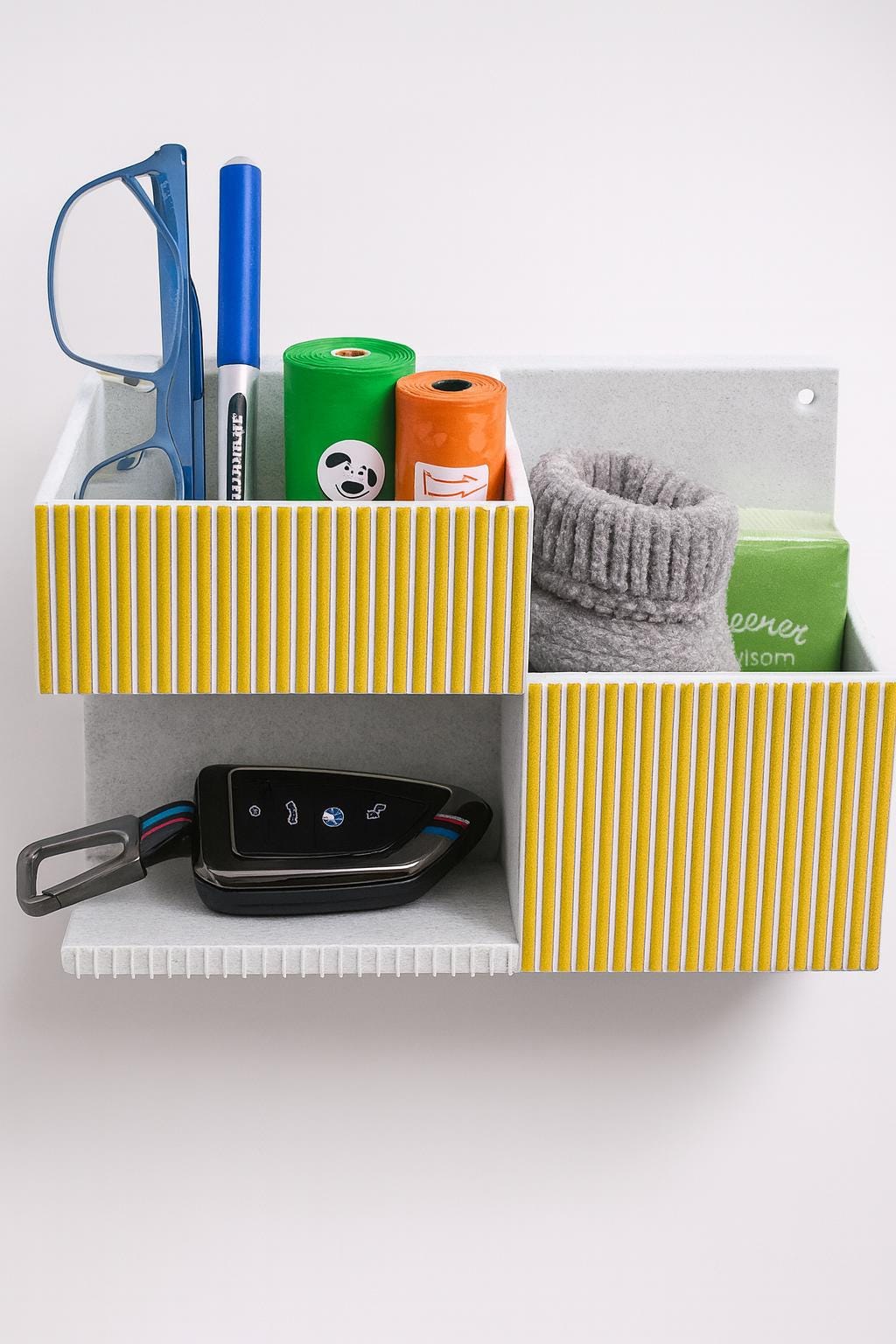 Personalized Wall Organizer: Modern Entryway Storage with Hooks