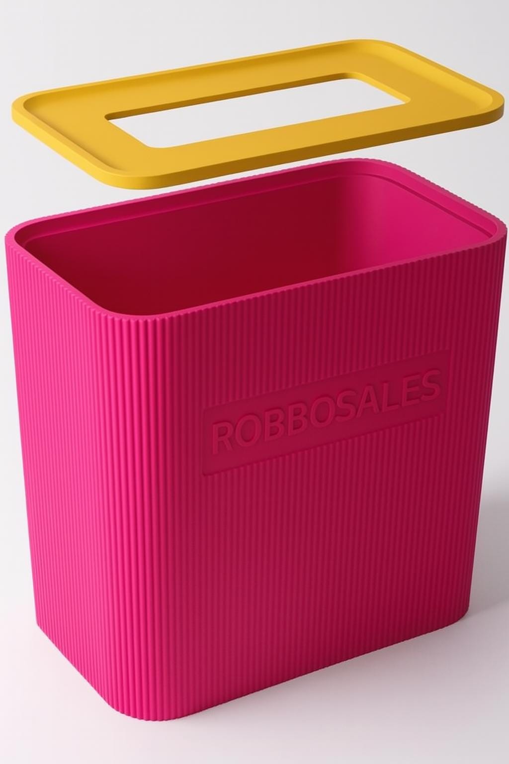 Minimalist Blue Desk Bin: Modern Office Wastebasket