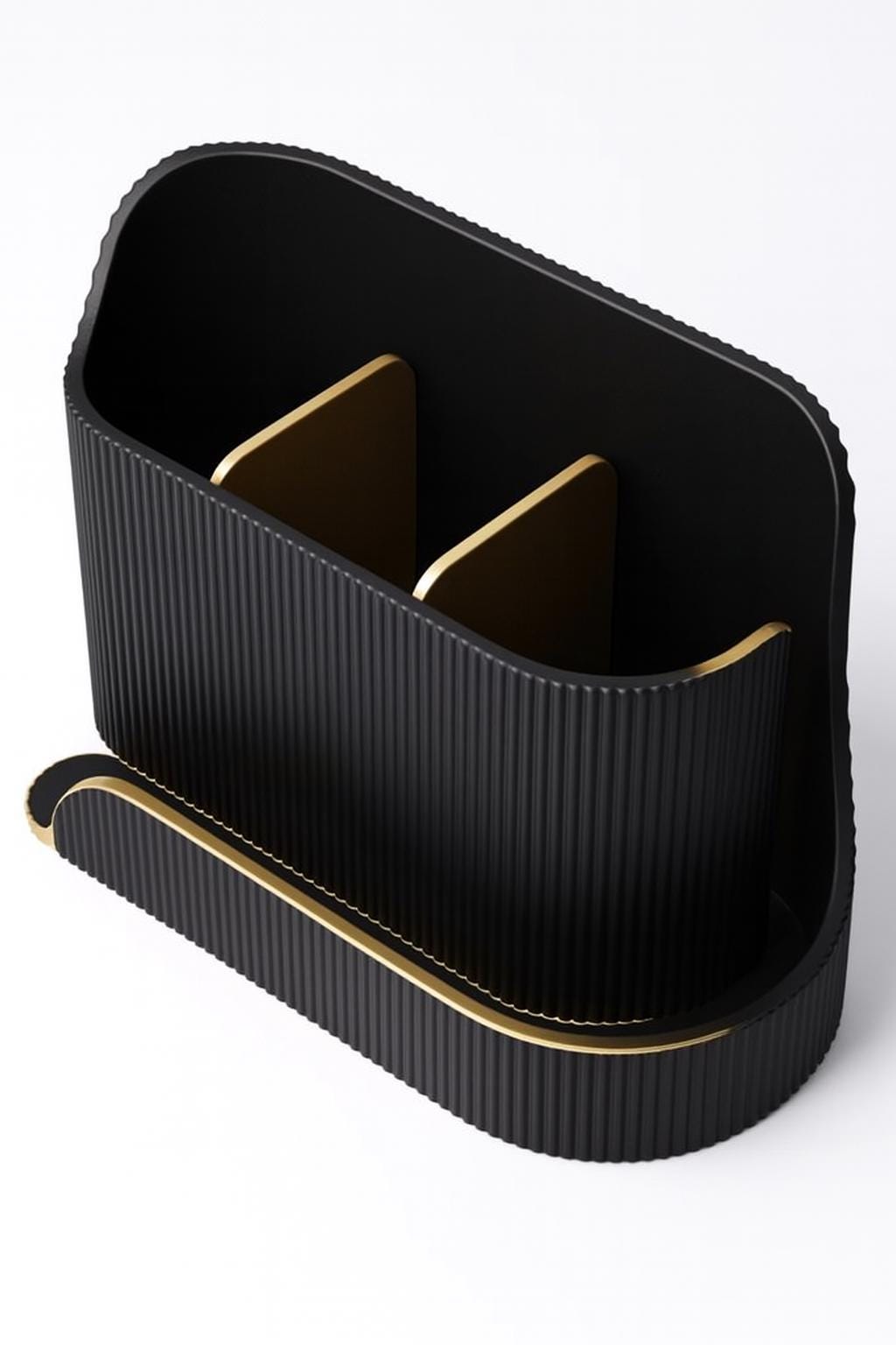 Minimalist Ribbed Desk Organizer: Pen, Phone & Stationery Caddy desk organiser office reception and home office