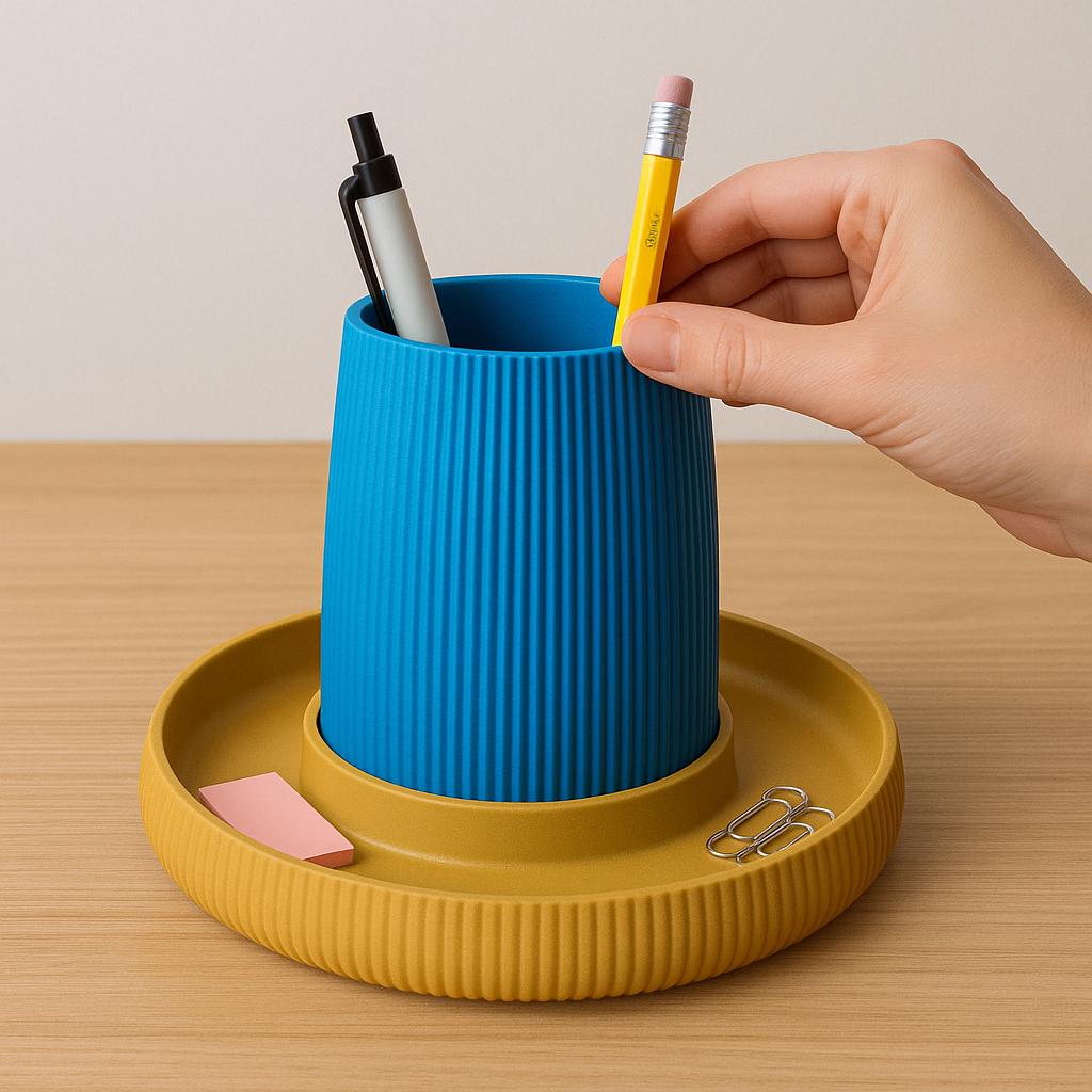 Desk Organizer with Pen Holder: Modern Office Storage home office and reception holder.