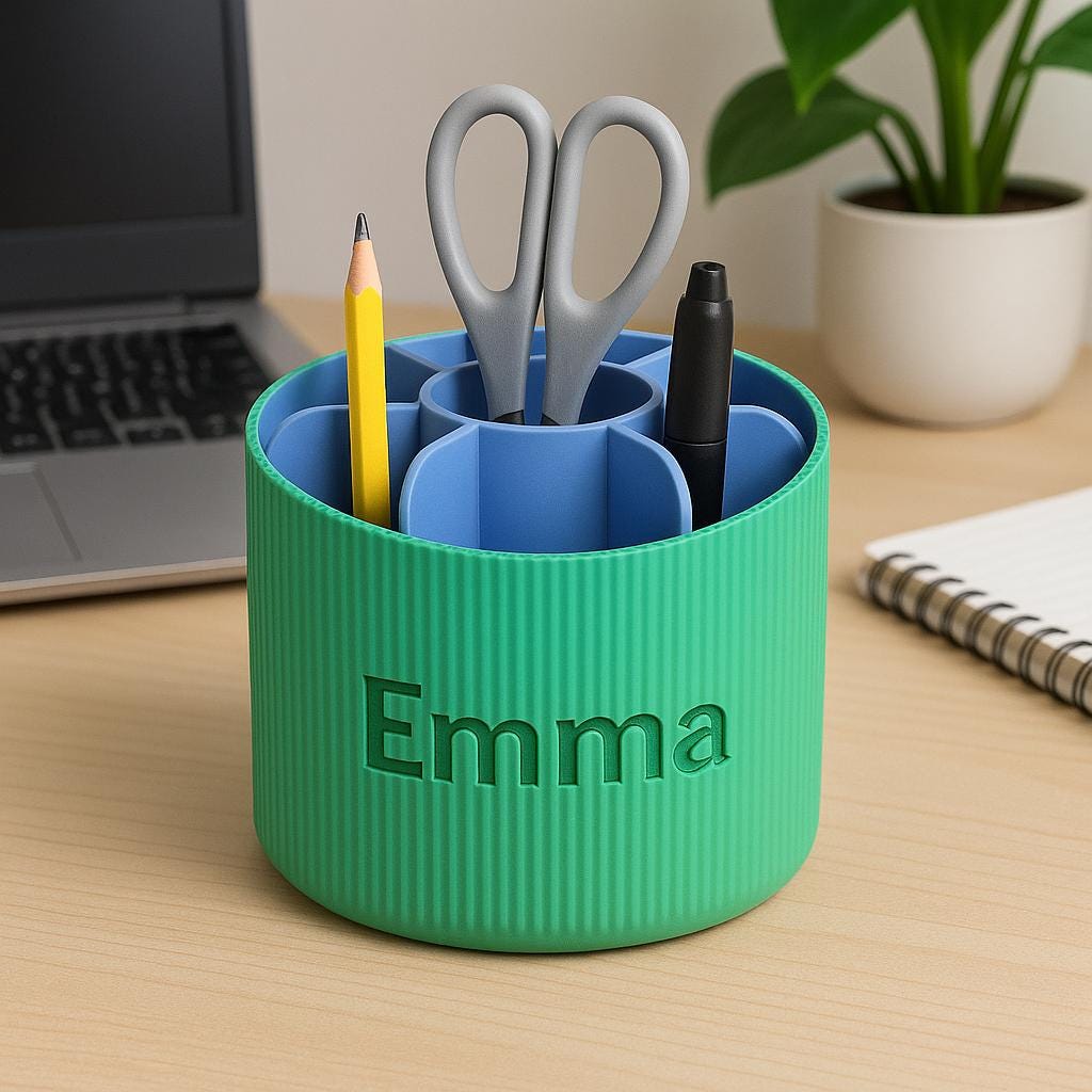 Personalised Organiser Custom Name Pen & Stationery Holder3D Printed Office Storage Pot, Unique Gift for Students, Teachers or Home Office