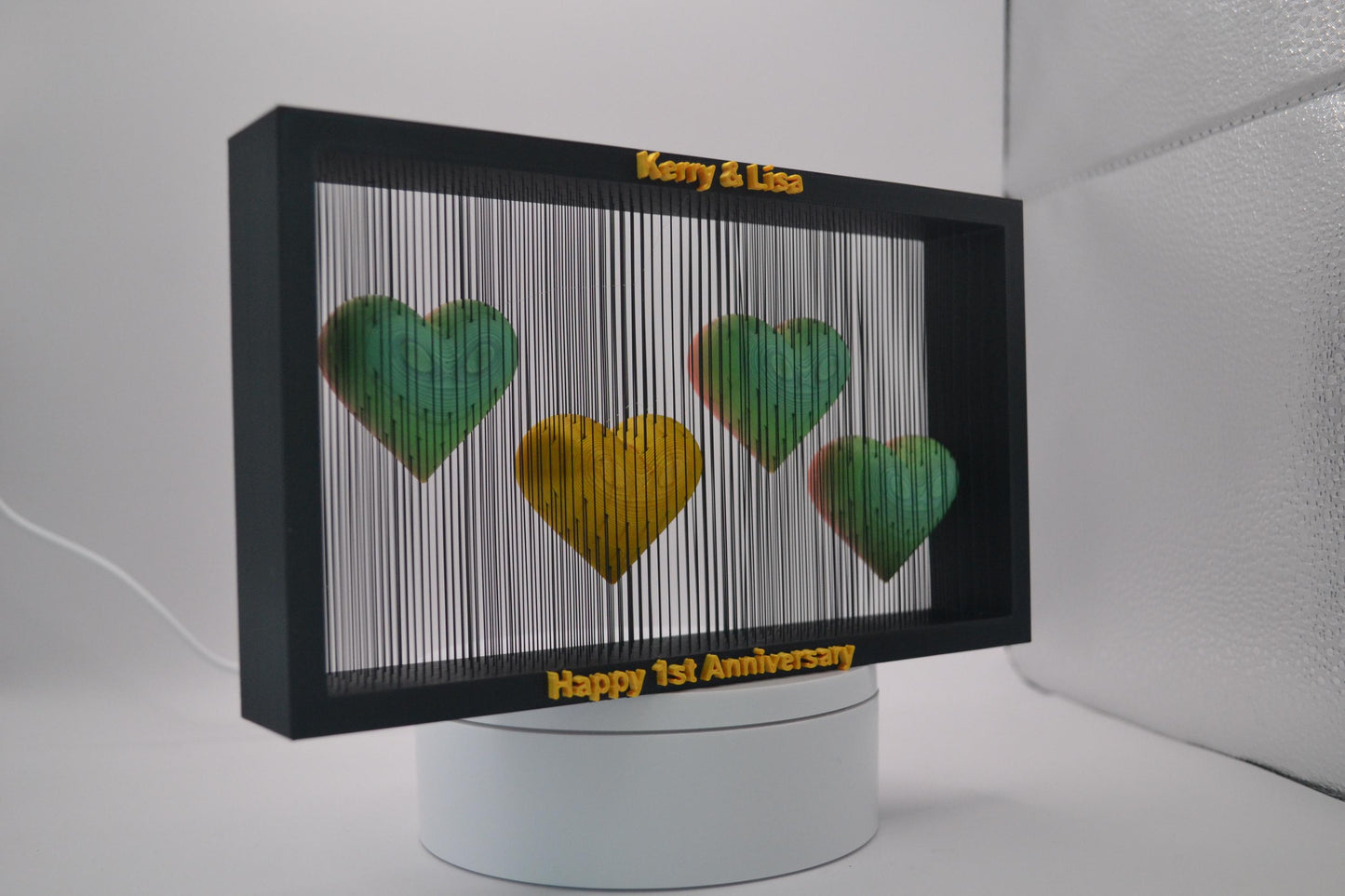 Personalized Heart Anniversary Gift Custom Names & Message Unique Romantic Home Décor Couples Keepsake