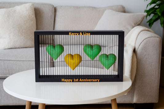 Personalized Heart Anniversary Gift Custom Names & Message Unique Romantic Home Décor Couples Keepsake