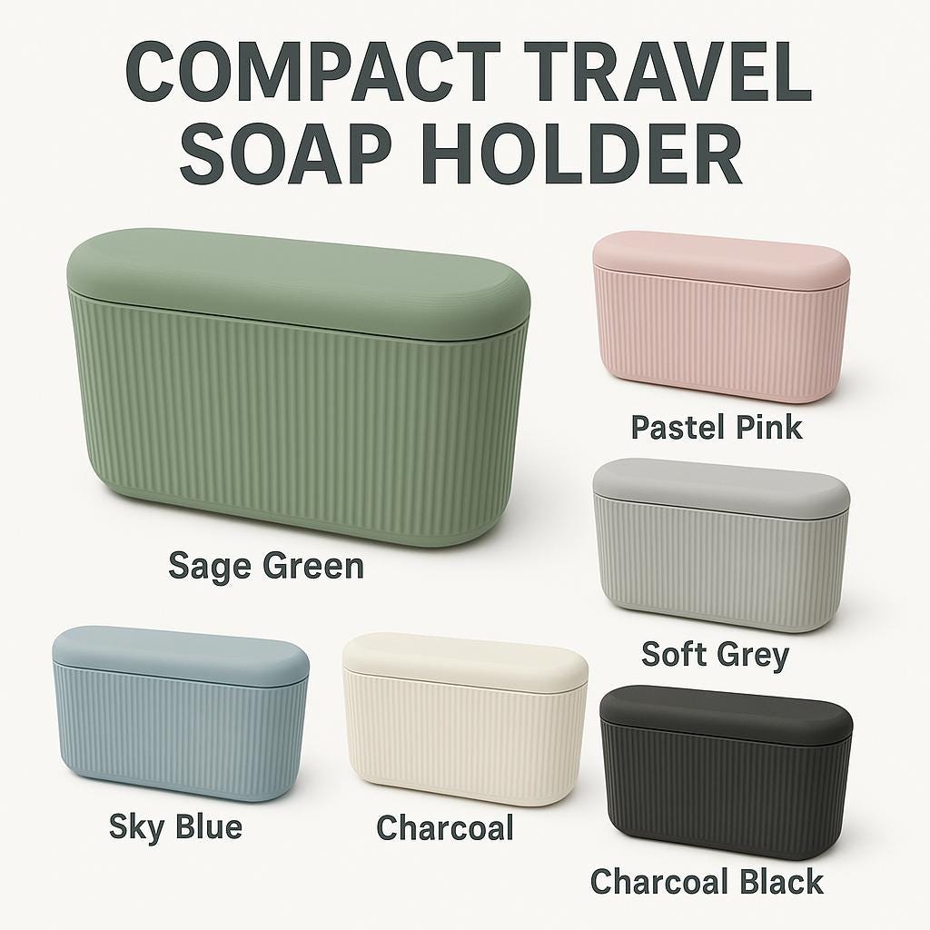 Compact Travel Soap Holder – Portable Soap Case with Secure Lid | Leak-Proof Soap Box for Travel, Gym, Camping, Holidays van life