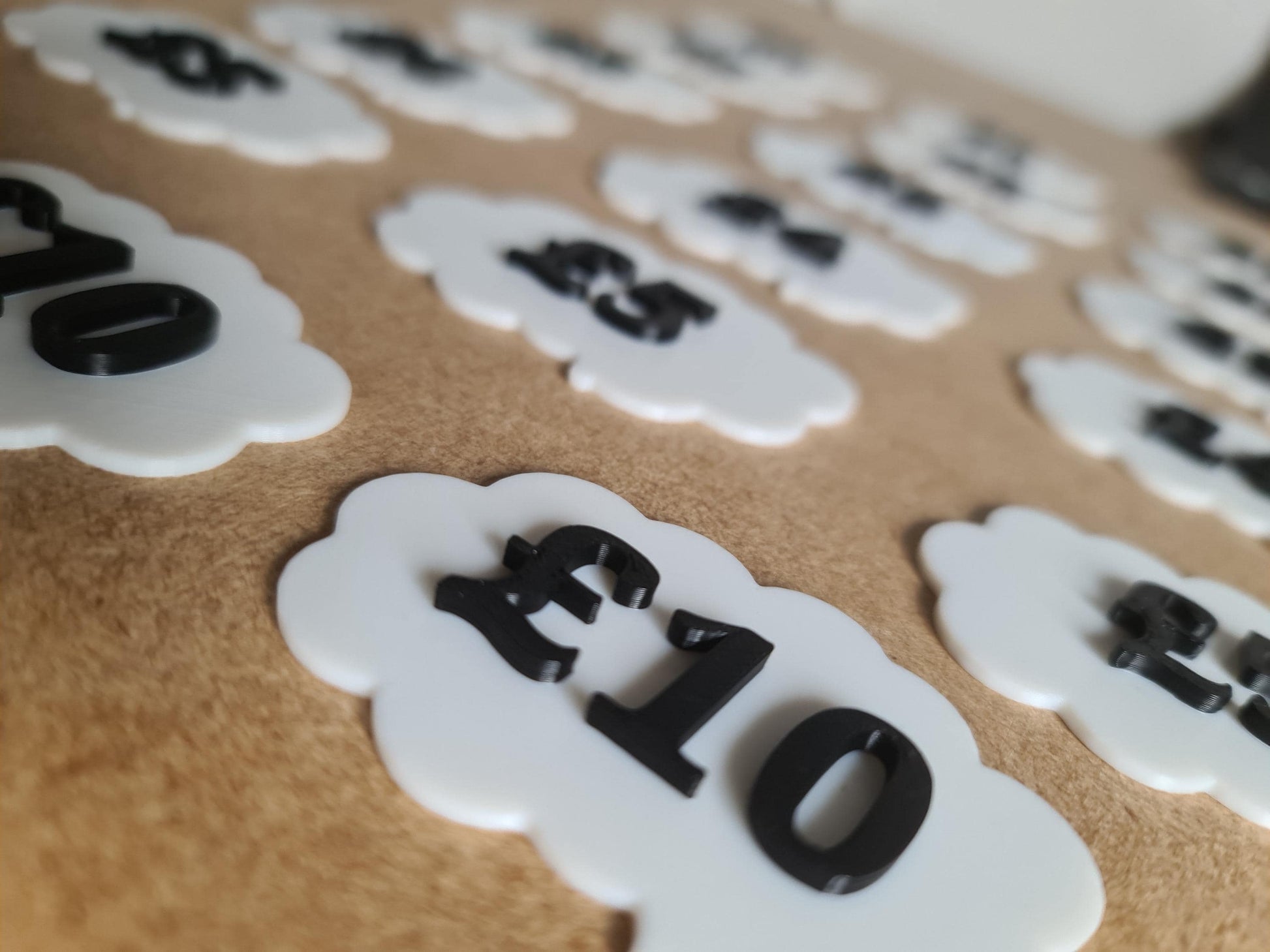 Custom 3D Printed Price Labels – Market Stall, Car Boot, Craft Fair, Trader Display – Any Price, Currency & Colour