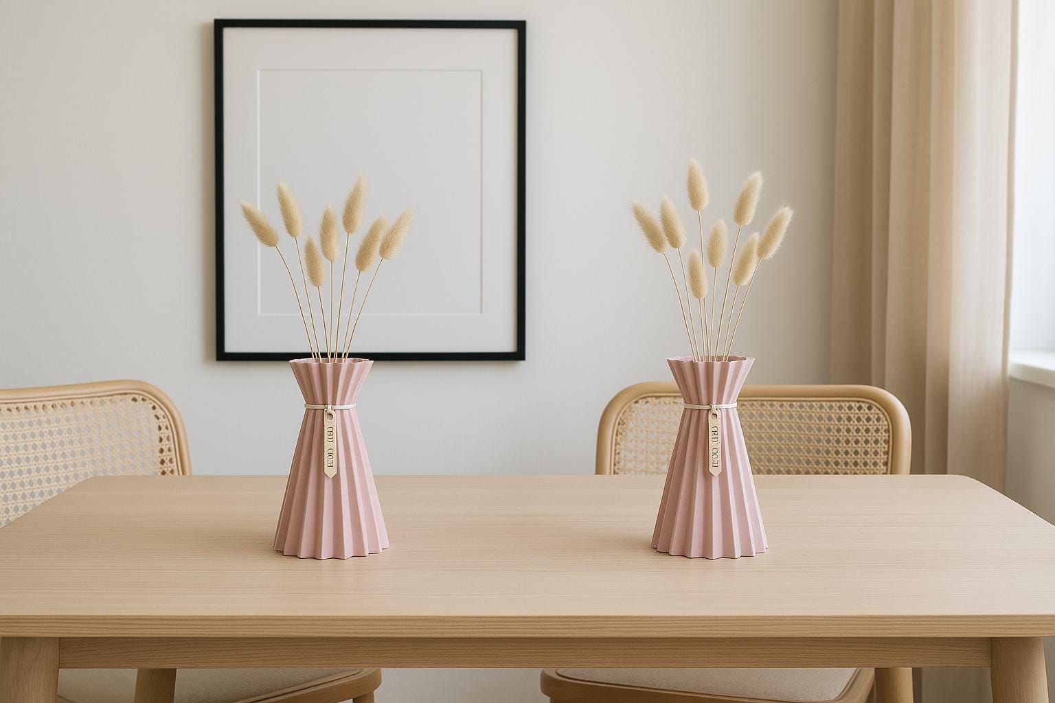 Modern Pleated Vase | 3D Printed Geometric Vase for Dried Flowers | Minimalist Home Décor, Nordic Style Vase, Gift for Plant Lovers