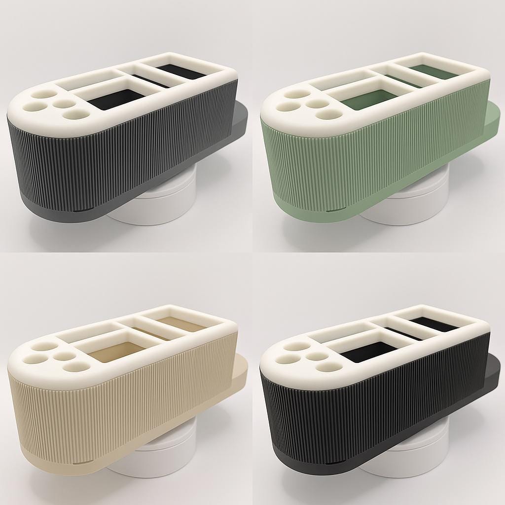 Wall Mounted Toothbrush Holder with Removable Drip Tray – Bathroom Organizer for Toothpaste, Electric Toothbrush & Soap