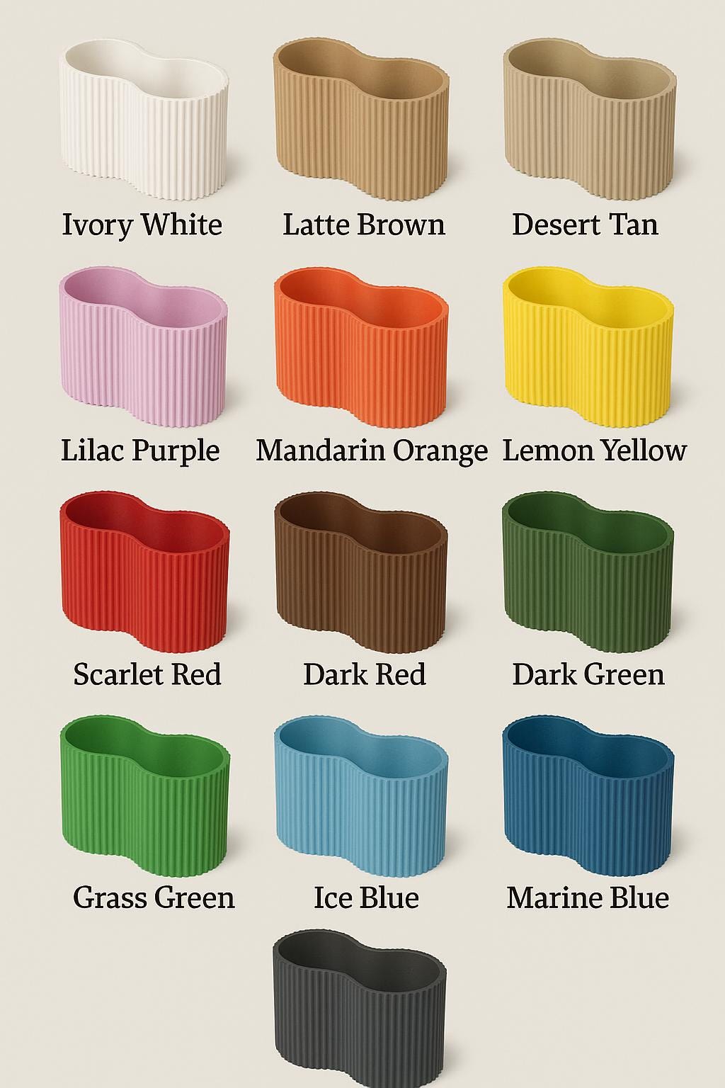 Modern Bathroom Organizer | Ribbed Toothbrush Toothpaste Holder | Desk & Makeup Storage | 3D Printed Minimalist Organizer