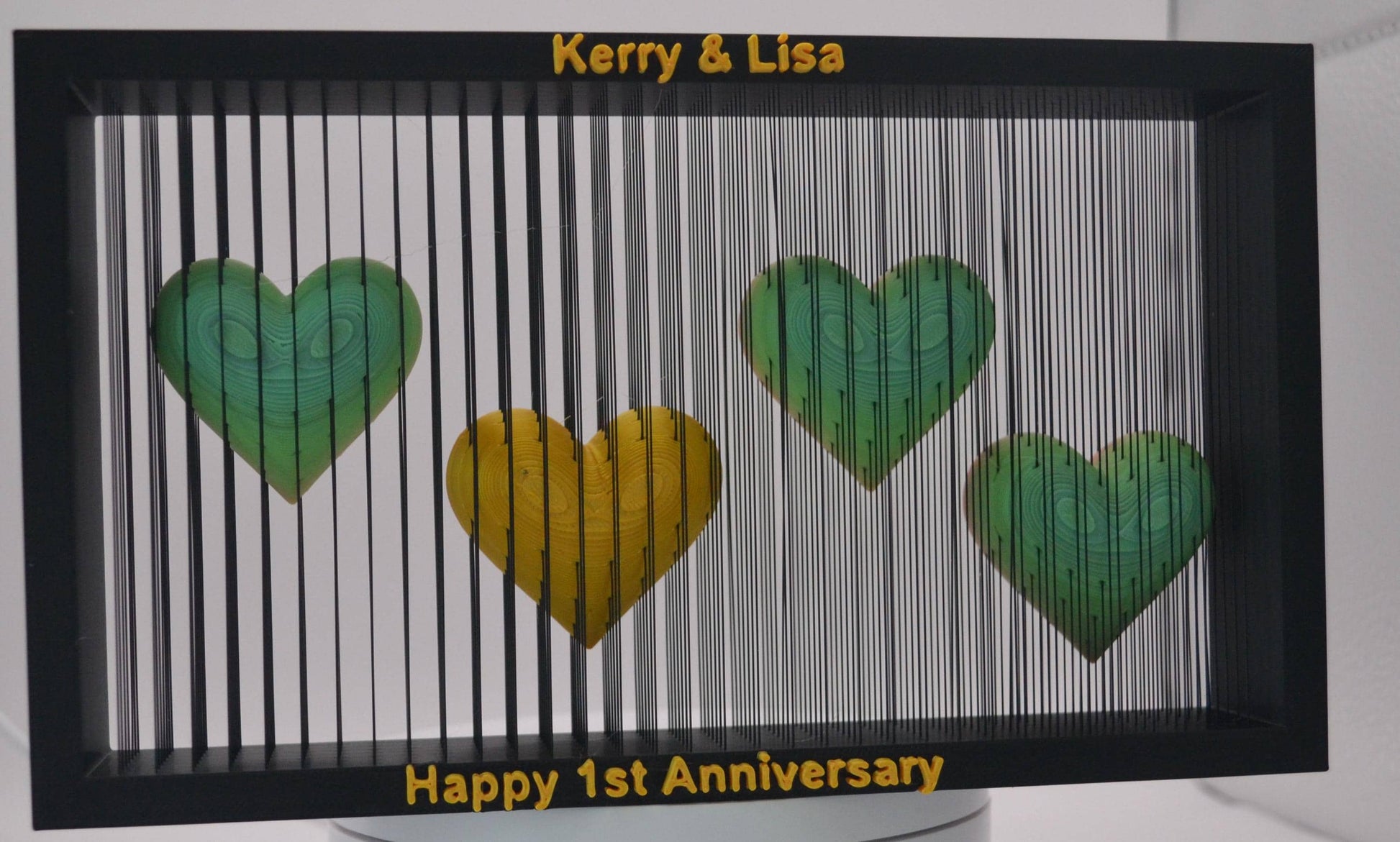 Personalized Heart Anniversary Gift Custom Names & Message Unique Romantic Home Décor Couples Keepsake