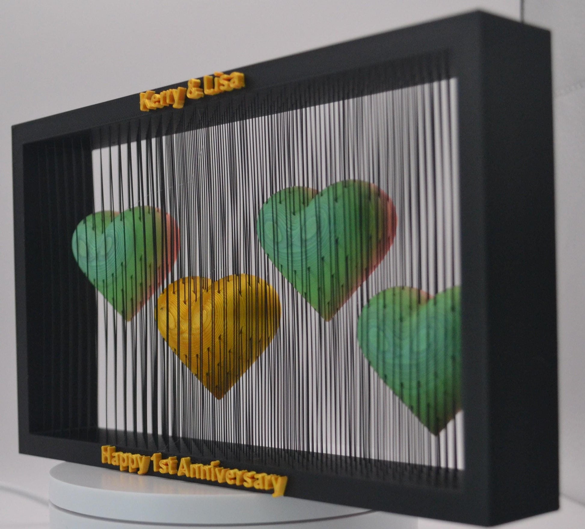 Personalized Heart Anniversary Gift Custom Names & Message Unique Romantic Home Décor Couples Keepsake