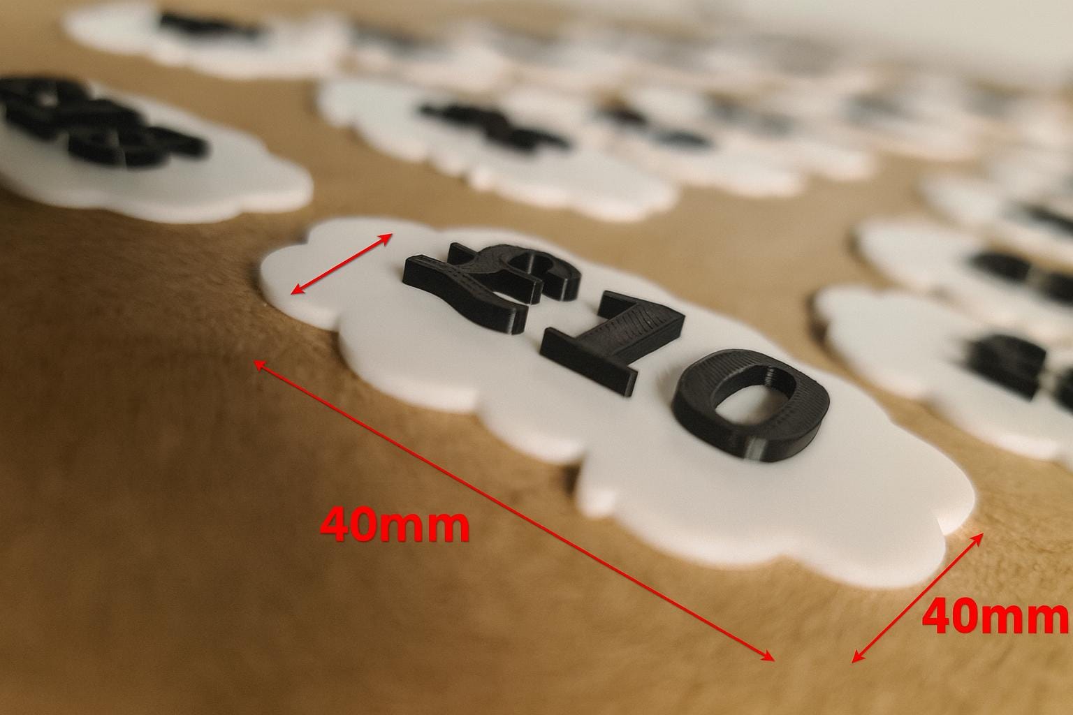 Custom 3D Printed Price Labels – Market Stall, Car Boot, Craft Fair, Trader Display – Any Price, Currency & Colour