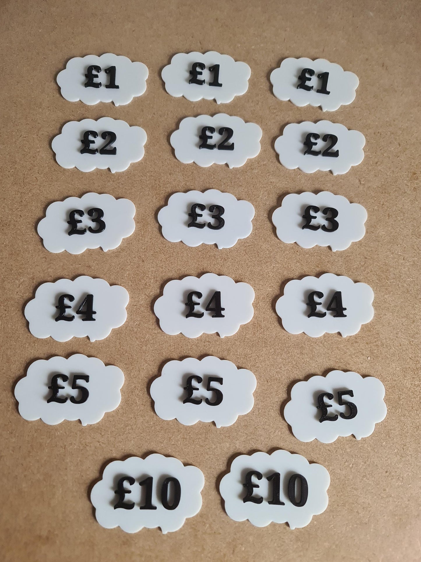 Custom 3D Printed Price Labels – Market Stall, Car Boot, Craft Fair, Trader Display – Any Price, Currency & Colour