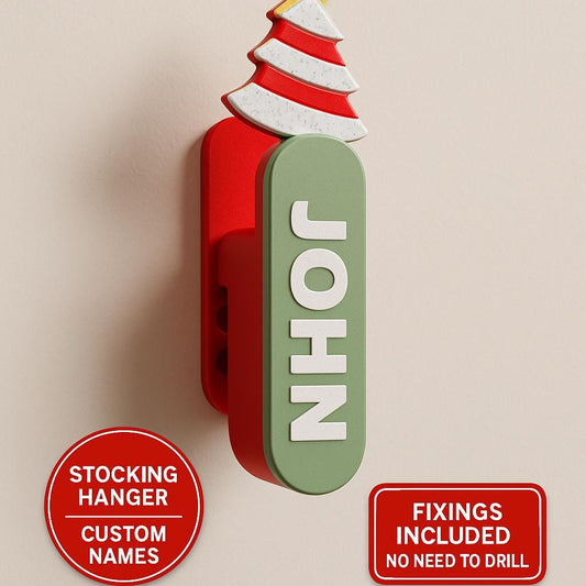 Custom Christmas Stocking Hooks – 3D Printed Holiday Hangers | Santa, Snowflake, Tree, Angel, Cross, Paw Print