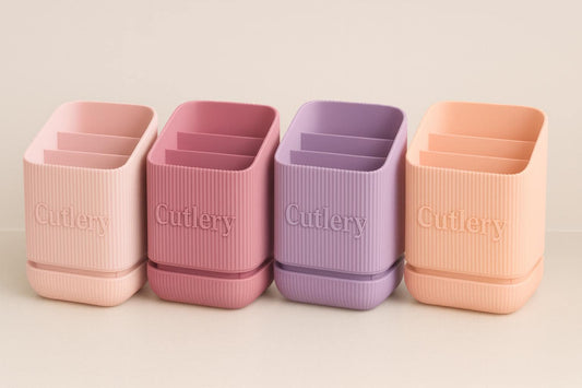 Premium Pastel Cutlery Holder with Integrated Drip Tray | Utensil Organizer for Kitchen Sink handmade, custom, with colour options