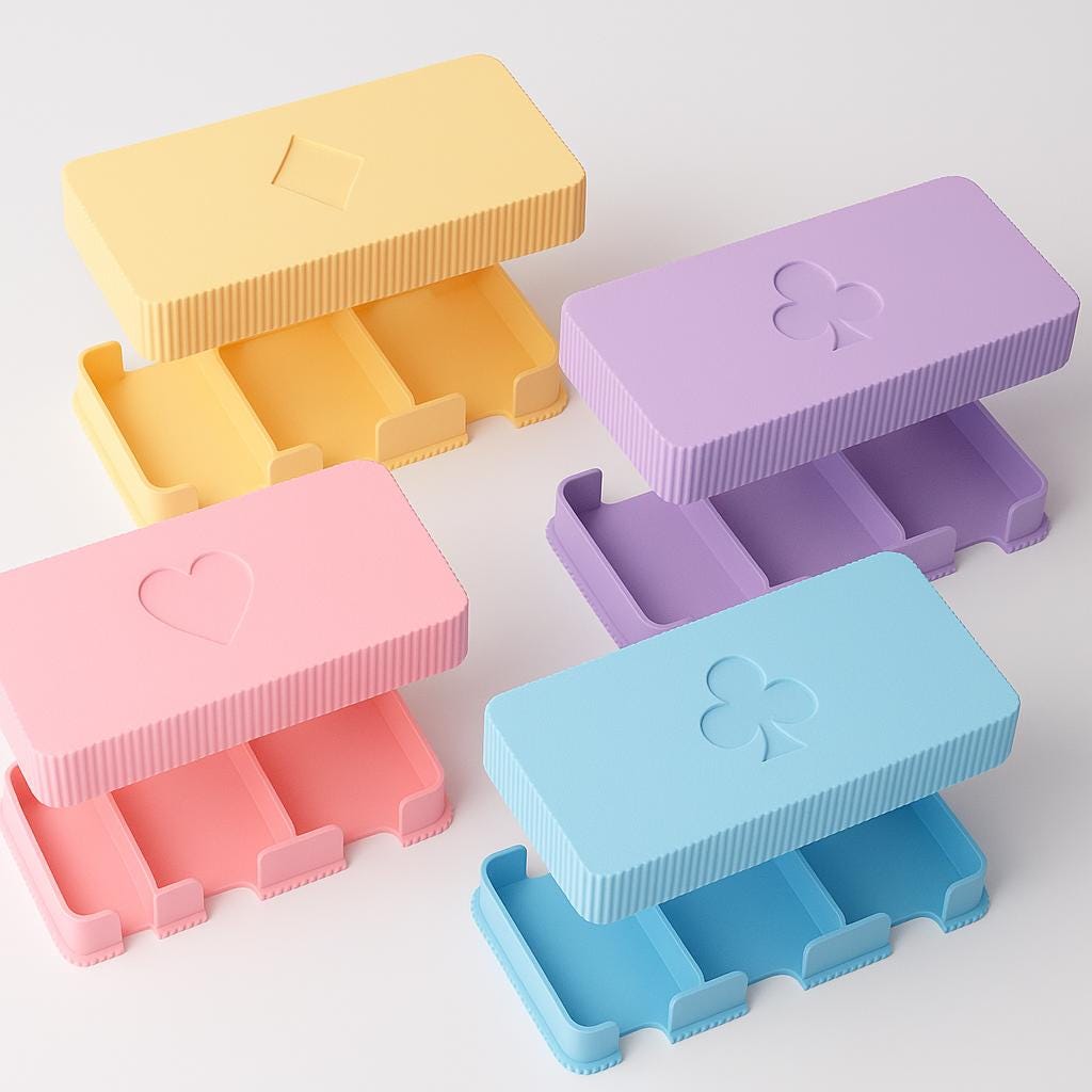 Personalised Playing Card Storage Box – 3D Printed Holder for 3 Decks | Custom Name Poker Night Organizer & Travel Case