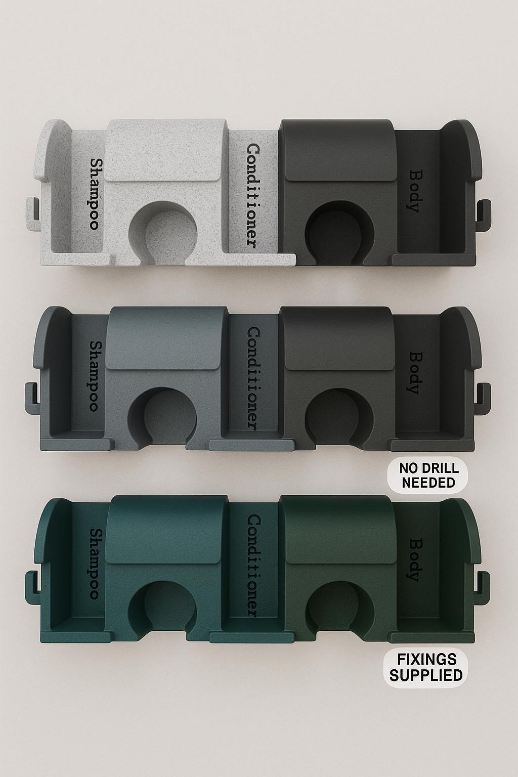 3D Printed Kitsch Bath Bar Holder | Shampoo, Conditioner & Body Bars | Venus Razor Hook | Retro Bathroom Organiser Fall gift scrunchy hooks