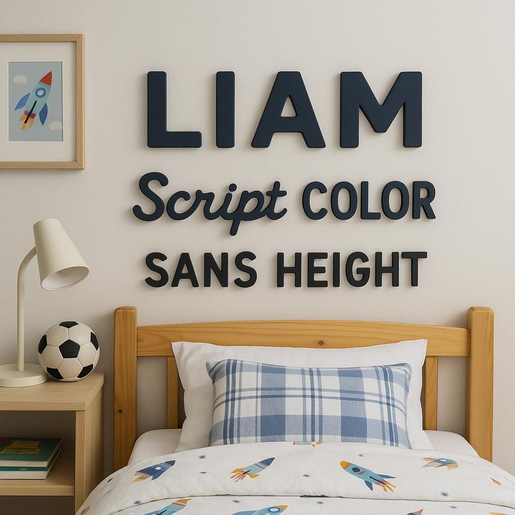 Custom 3D Printed Letters – Choose Size, Font & Colour Shop Signage, Wall Décor, Nursery Name, Business Logo, Home Letters fall gift hostess