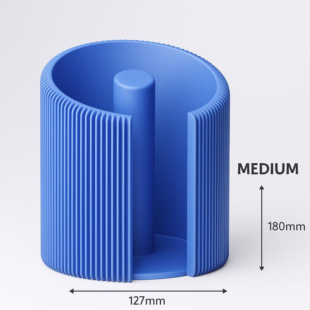Kitchen Roll Holder Modern Ribbed Paper Towel Stand 3 sizes Countertop Organizer Campervan Home Décor Blue roll holder fall gift clean up