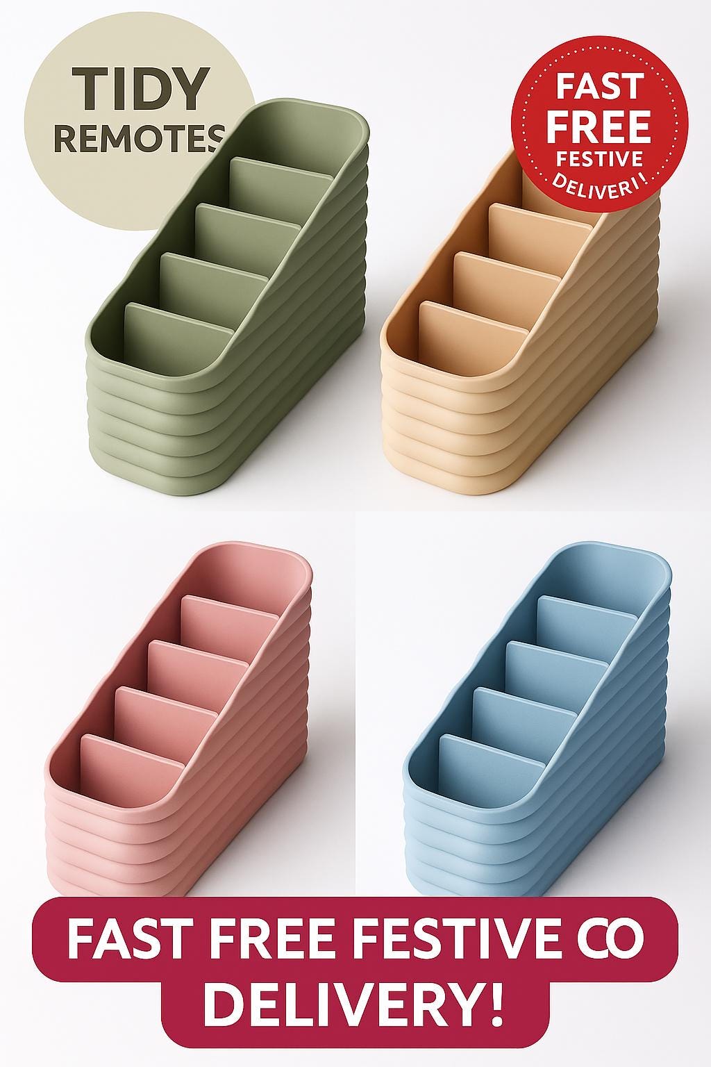 TV Remote Holder Organiser – Modern Living Room Tidy Remote Caddy Desk & Sofa Storage firestick